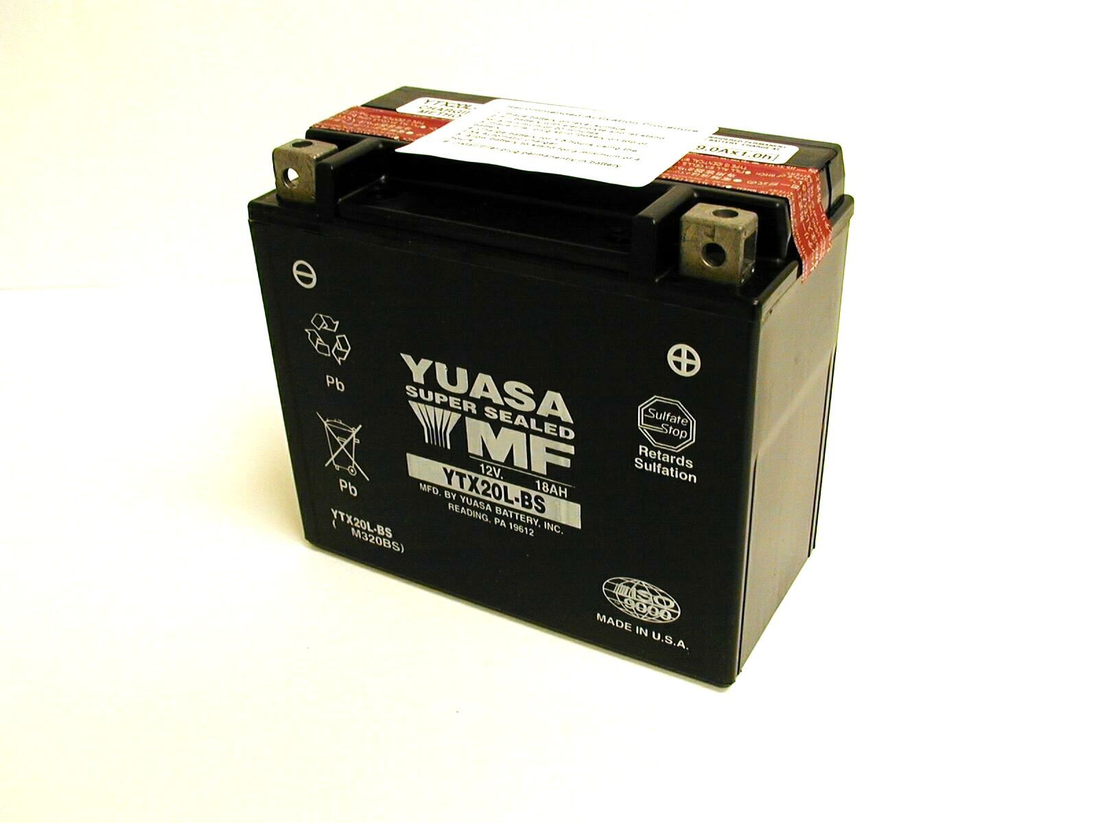 Batterie quad Yuasa YTX20L-BS Etanche 12V / 18Ah
