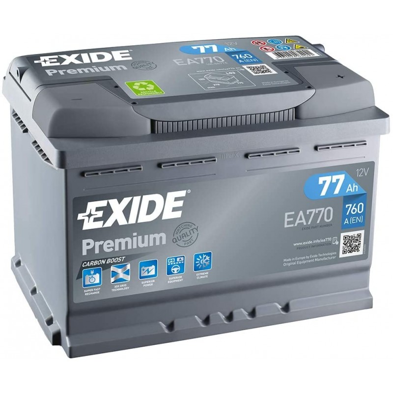 Batterie EXIDE Premium EA770 12V 77AH 760A