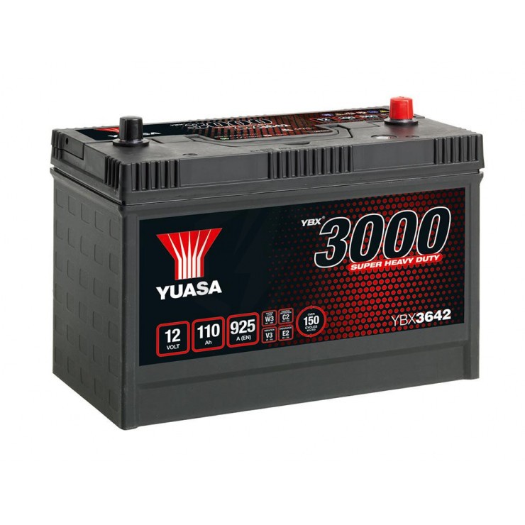 Batterie démarrage Yuasa YBX5020 12V 110AH 950A 353x175x190 MM - Bac L6